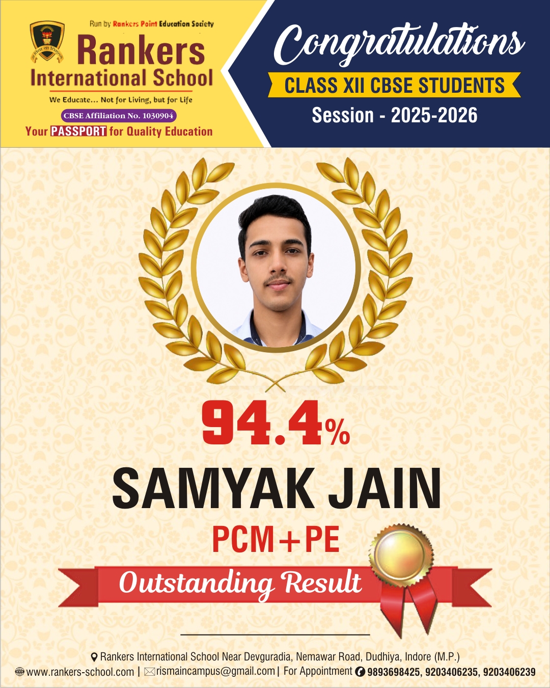 Samyak Jain - 94.4%