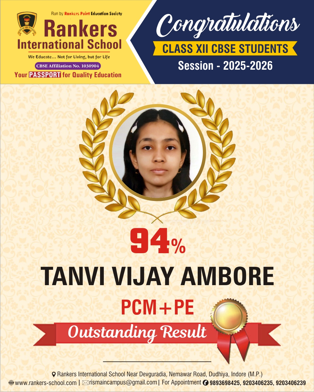 Tanvi Vijay Ambore - 94%