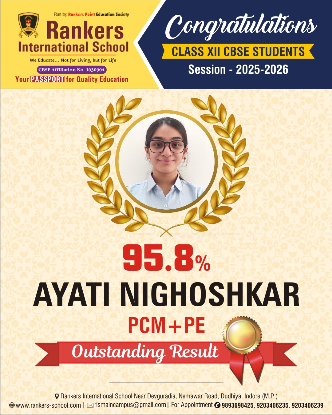 Ayati Nighoshkar - 95.8%